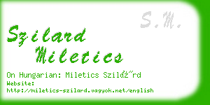 szilard miletics business card